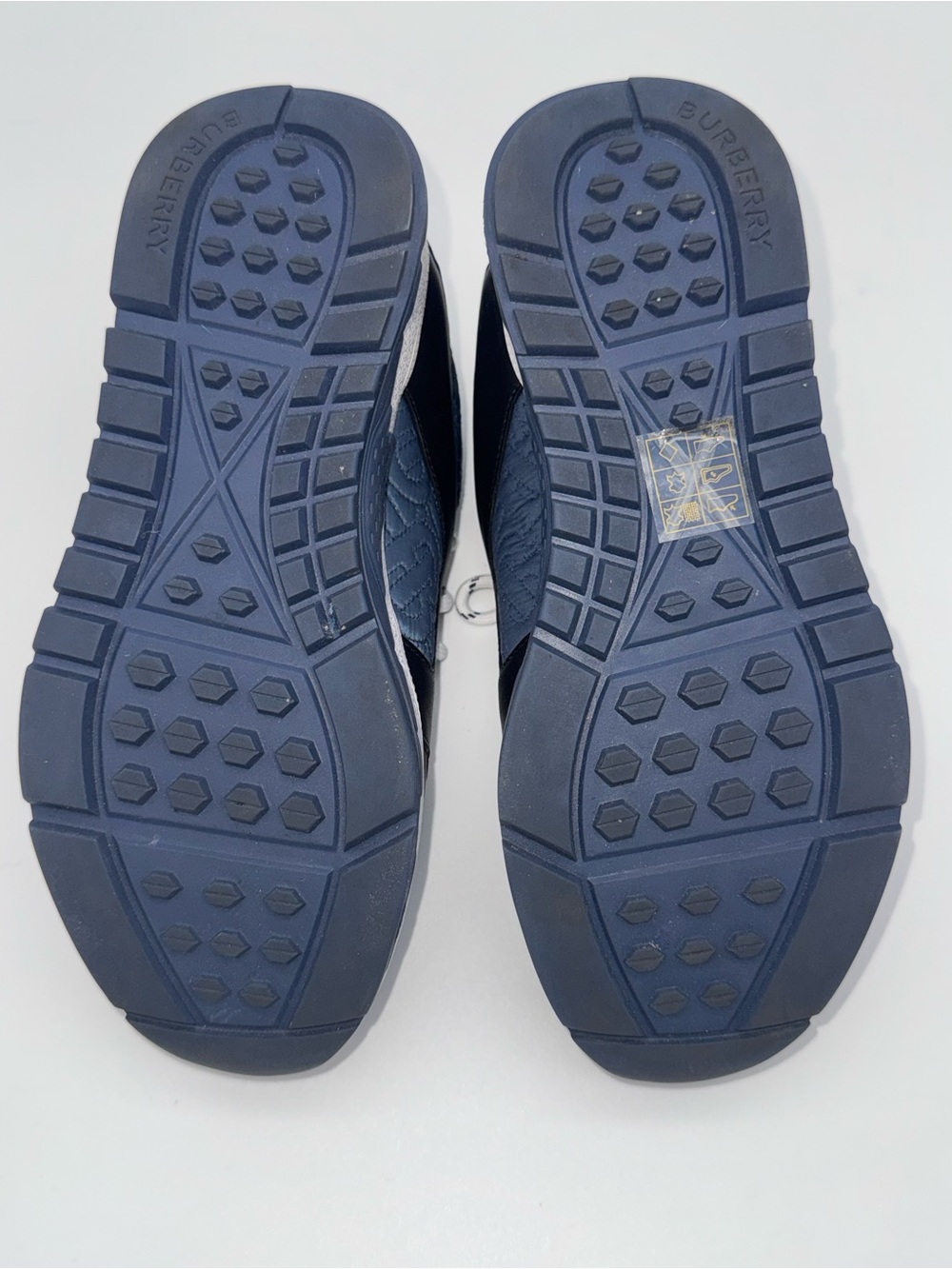 Burberry Boys Brockton Blue Monogram Logo Sneakers Kids size EU 34 US 2 Shoes - Picture 5 of 12
